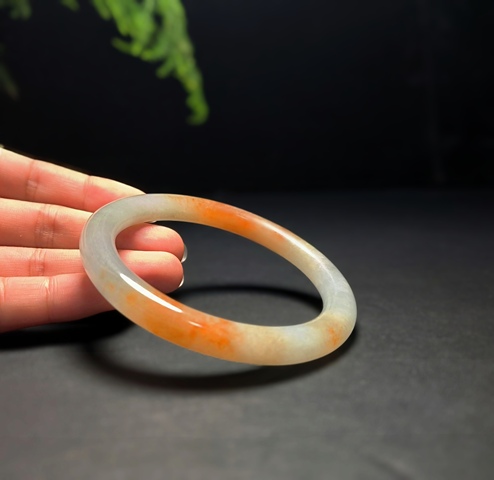 古玩玉器清代冰紅老翡翠手鐲拍賣，當前價格13000元