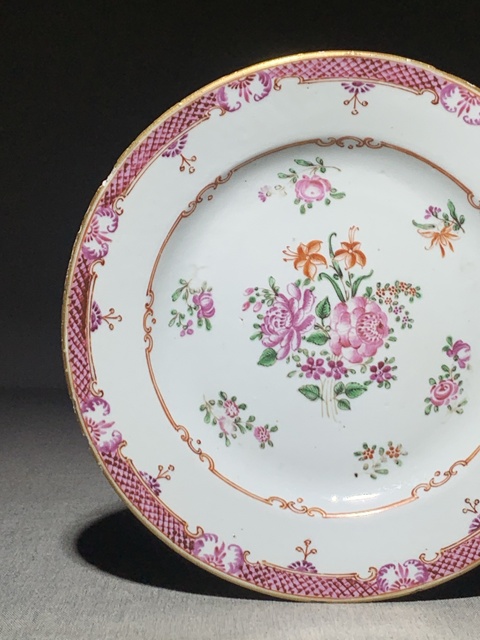 古玩陶瓷廣琺瑯花卉紋盤真品鑒賞圖