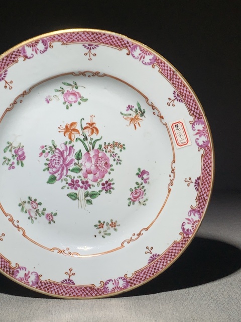 古玩陶瓷廣琺瑯花卉紋盤真品鑒賞圖