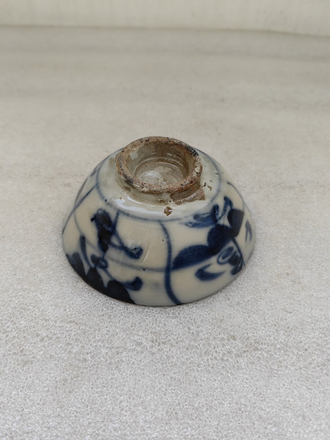 古玩陶瓷青花花卉紋茶碗拍賣，當前價格480元
