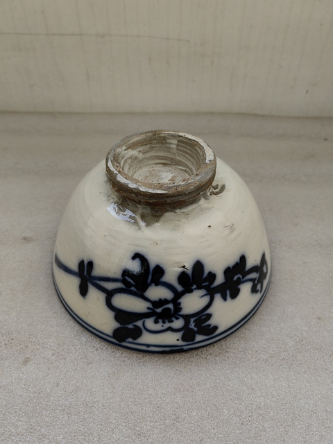 古玩陶瓷青花花卉紋茶碗拍賣，當前價格450元