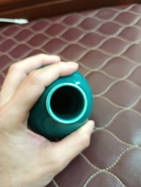 古玩陶瓷孔雀綠釉天球瓶拍賣,當前價格4500元