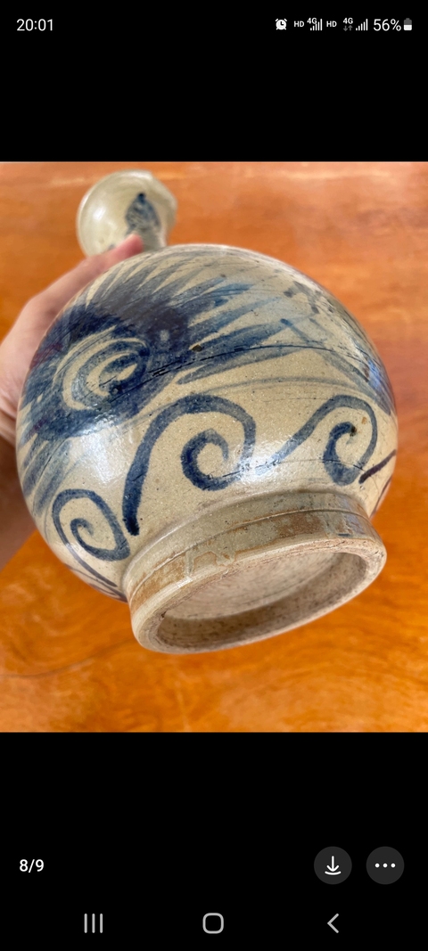 古玩陶瓷精品:玉溪窯青花魚藻紋玉壺春瓶拍賣，當(dāng)前價格5288元