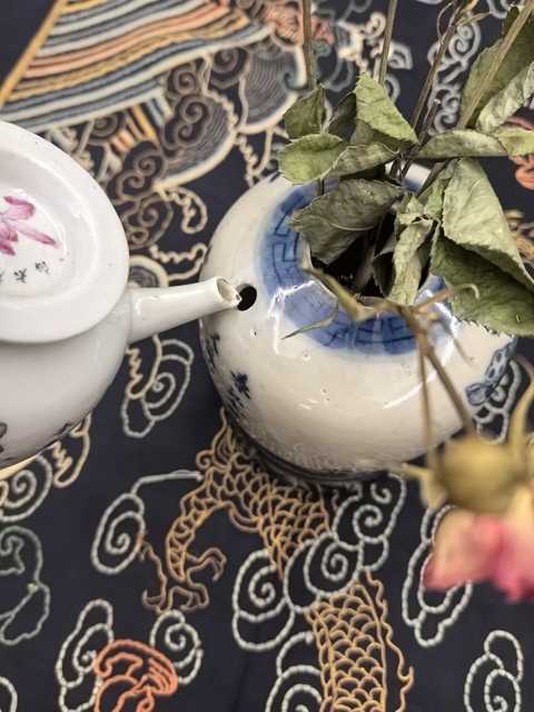 古玩陶瓷道光青花滿池矯詩文罐(煙煲)拍賣，當前價格4888元
