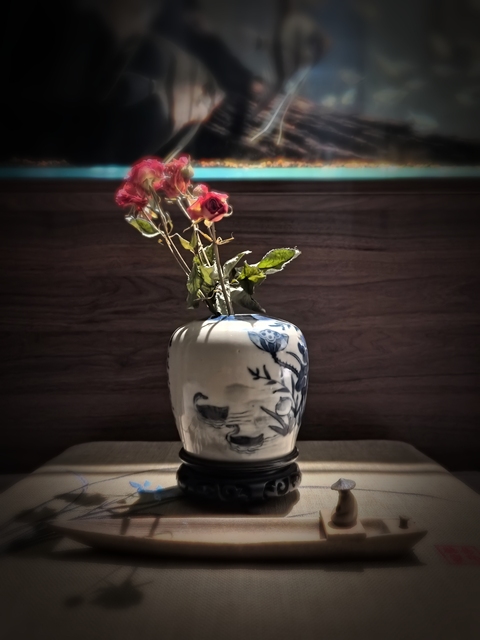 古玩陶瓷道光青花滿池矯詩文罐(煙煲)拍賣，當前價格4888元
