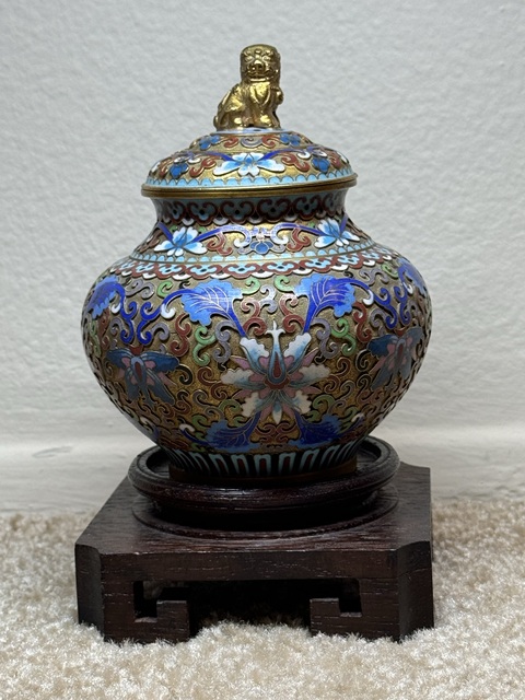 送料無料　中国古玩　景泰藍七宝蓋物一対　高さ約12ｃｍ 送料無料 中国古玩 景泰藍七宝蓋物一対 高さ約12cm - メルカリ