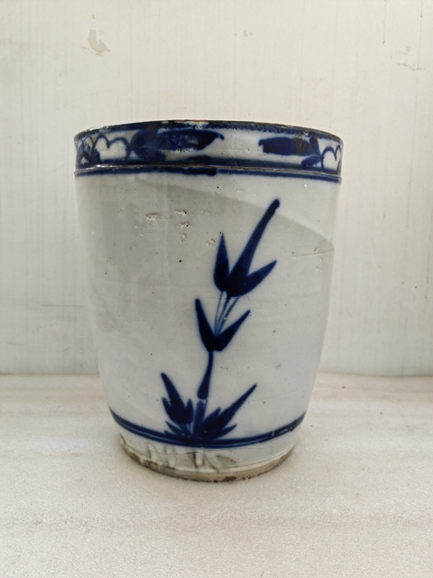 古玩陶瓷青花花卉紋畫缸拍賣，當前價格1500元