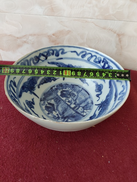 古玩陶瓷明晚期青花四鳳碗拍賣(mài)，當(dāng)前價(jià)格6800元