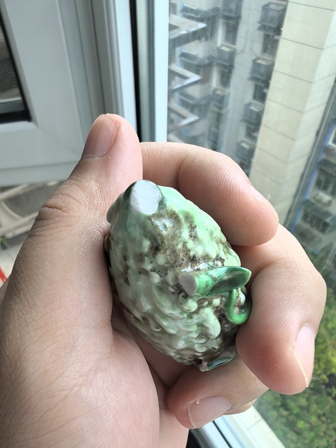 古玩陶瓷晚清同治綠釉癩瓜擺件拍賣(mài),當(dāng)前價(jià)格580元