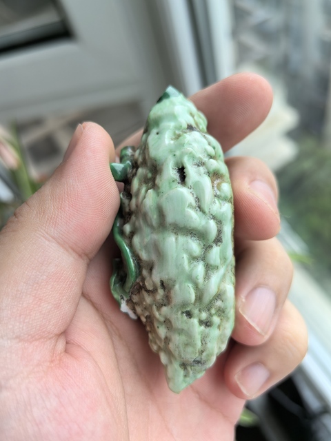 古玩陶瓷晚清同治綠釉癩瓜擺件拍賣(mài),當(dāng)前價(jià)格580元