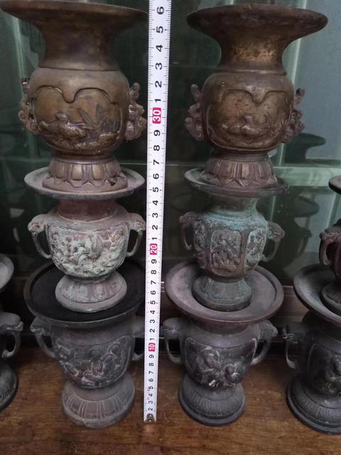 古玩銅器民國精品老銅尊5對拍賣，當前價格2000元