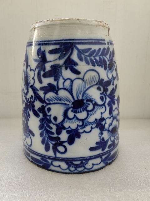 古玩陶瓷青花花卉紋畫缸拍賣，當前價格1500元