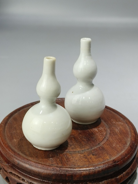 古玩陶瓷（精品文房擺件）清康熙·白釉葫蘆瓶·一對拍賣，當(dāng)前價(jià)格1488元