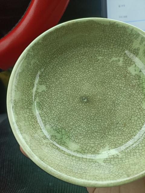 古玩陶瓷晚清綠哥釉洗拍賣,當前價格3888元