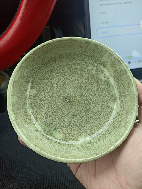 古玩陶瓷晚清綠哥釉洗拍賣,當前價格3888元