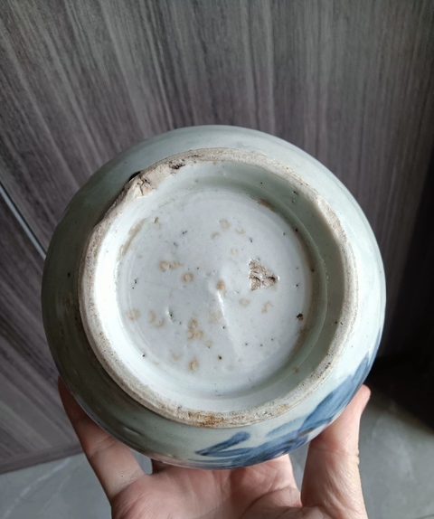 古玩陶瓷明末清初青花山水人物紋蓋缸拍賣,當前價格588元