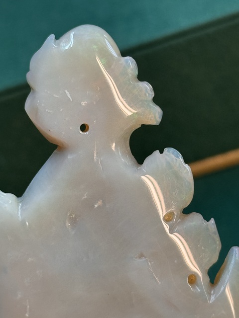 古玩玉器“歐泊”雕“魚躍龍門”擺件拍賣，當前價格15000元