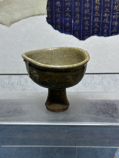 古玩陶瓷宋代精品影青高足酒杯,高等級拍賣,當前價格189元