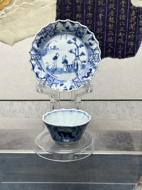古玩陶瓷清康熙精品青花人物山水花口茶杯碟拍賣,當前價格1690元