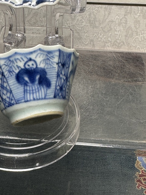 古玩陶瓷清康熙精品青花人物山水花口茶杯碟拍賣,當前價格1690元