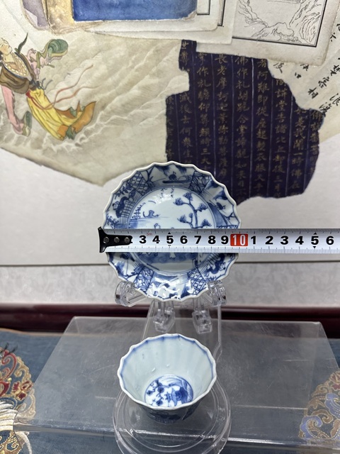古玩陶瓷清康熙精品青花人物山水花口茶杯碟拍賣,當前價格1690元