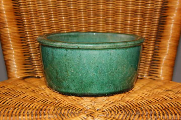 古玩陶瓷清末民初?綠釉洗（全品范疇）拍賣，當前價格528元