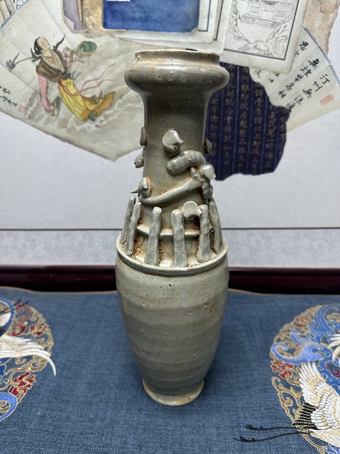 古玩陶瓷宋代影青精品盤(pán)龍瓶,博物館級(jí)別拍賣(mài),當(dāng)前價(jià)格890元
