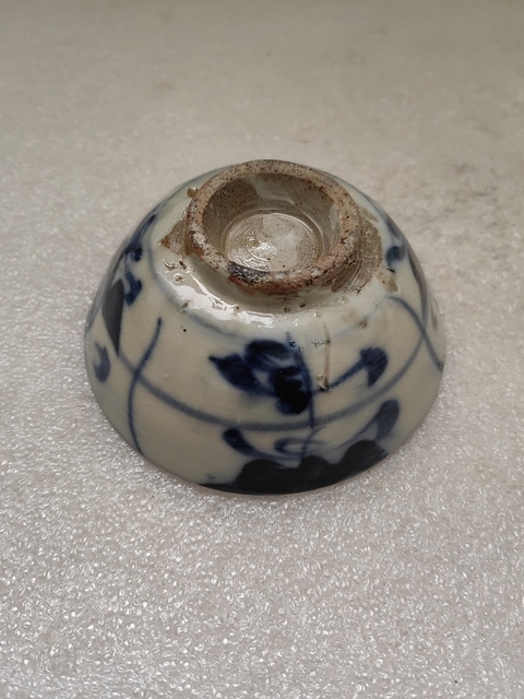 古玩陶瓷青花花卉紋茶碗拍賣，當前價格480元