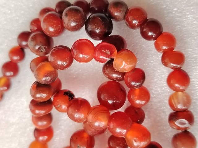 古玩玉器紅瑪瑙珠鏈拍賣,當前價格150元