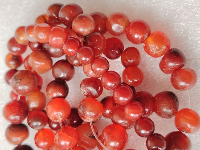 古玩玉器紅瑪瑙珠鏈拍賣,當前價格150元