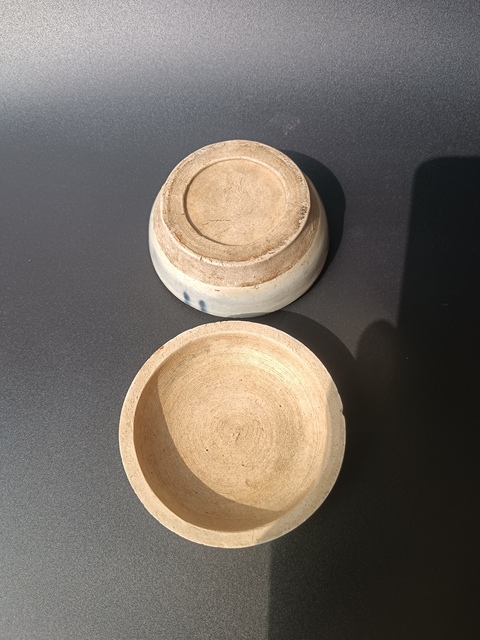 古玩陶瓷明中期~青花石榴紋粉盒拍賣,當前價格2222元