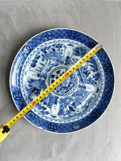 古玩陶瓷青花人物故事紋盤拍賣,當前價格1380元