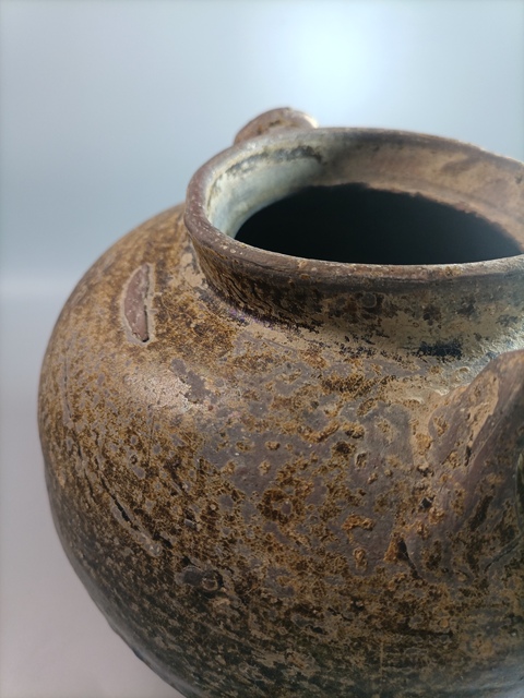 古玩陶瓷唐黃釉雙系罐拍賣,當前價格580元