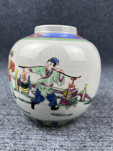 古玩陶瓷民國(guó)粉彩西廂記罐子拍賣,當(dāng)前價(jià)格1588元