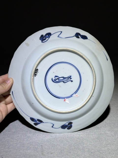 古玩陶瓷(清早期康熙)青花提藍花紋盤(有證書)拍賣,當前價格0元
