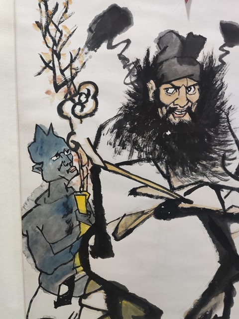 古玩字畫手工精裱河南名家付素杰鐘馗拍賣,當前價格368元