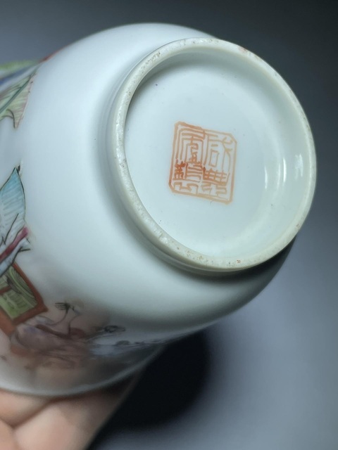 古玩陶瓷咸豐·粉彩西廂記人物故事紋鈴鐺杯拍賣，當前價格15000元