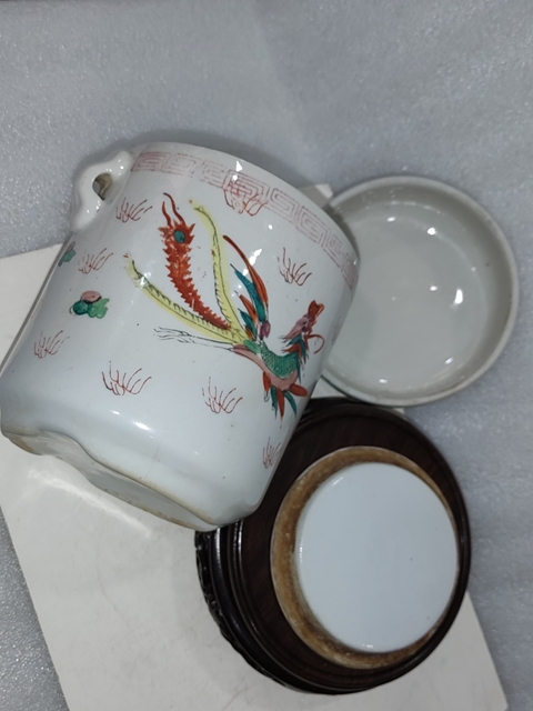 古玩陶瓷粉彩龍鳳紋蓋罐拍賣，當前價格580元