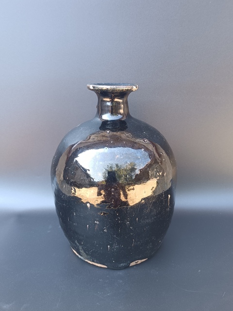 古玩陶瓷明代早期磁州窯黑釉梅瓶(公元1368-1644)拍賣,當前價格1050元