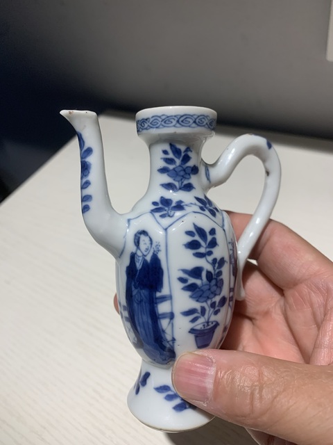 古玩陶瓷康熙仕女青花執壺拍賣，當前價格6666元