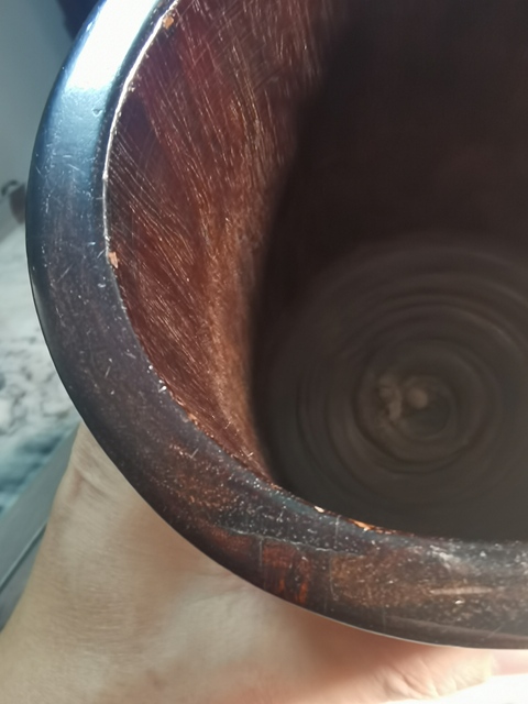 古玩雜項非洲花梨木雕筆筒真品鑒賞圖