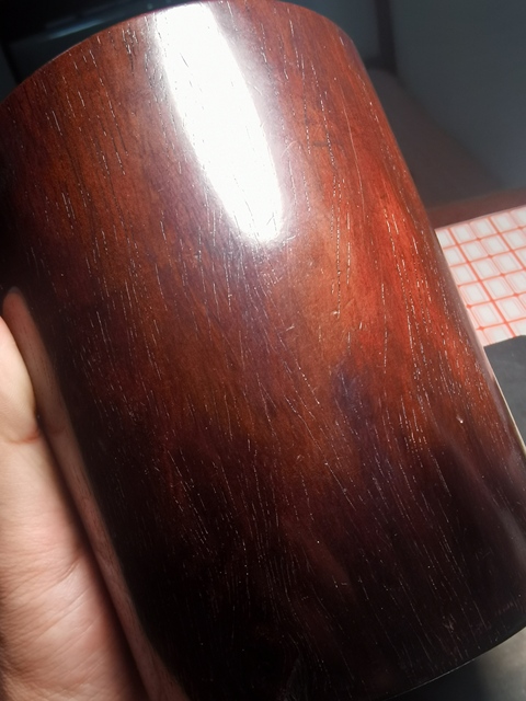 古玩雜項非洲花梨木雕筆筒真品鑒賞圖