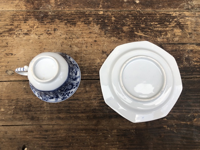 古玩陶瓷民國.青花魚藻紋杯碟拍賣,當前價格1288元