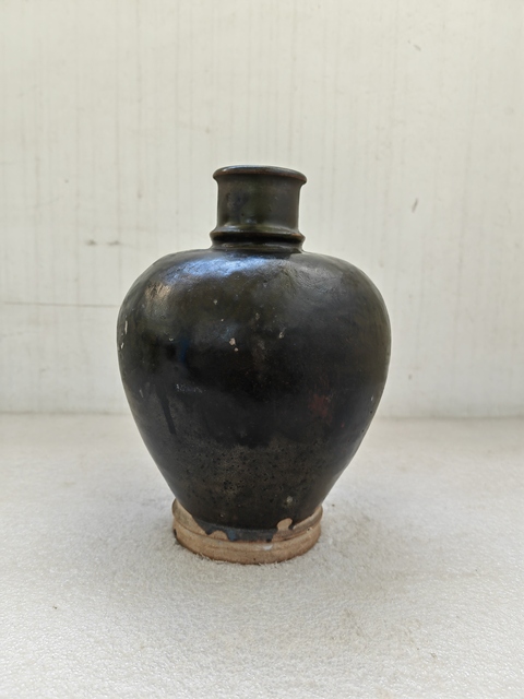 古玩陶瓷磁州窯黑釉嘟嚕瓶拍賣,當前價格680元