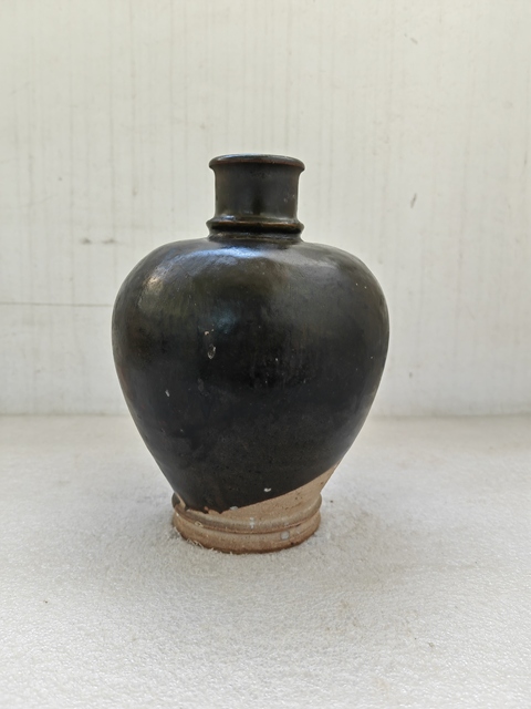 古玩陶瓷磁州窯黑釉嘟嚕瓶拍賣,當前價格680元