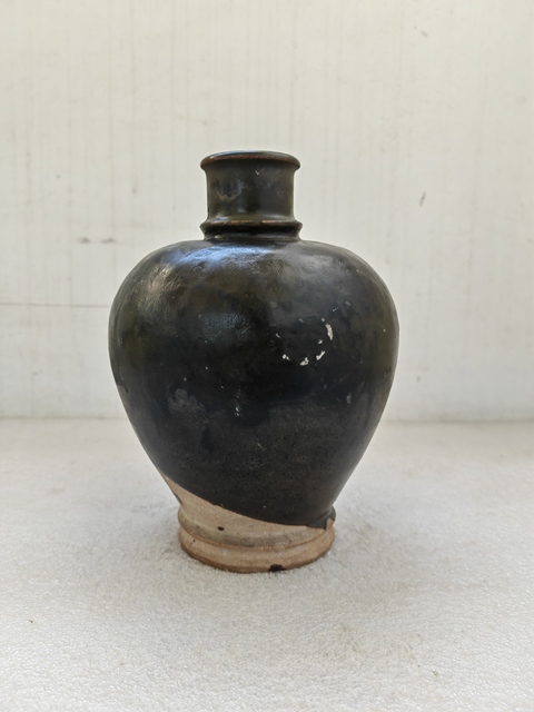 古玩陶瓷磁州窯黑釉嘟嚕瓶拍賣,當前價格680元