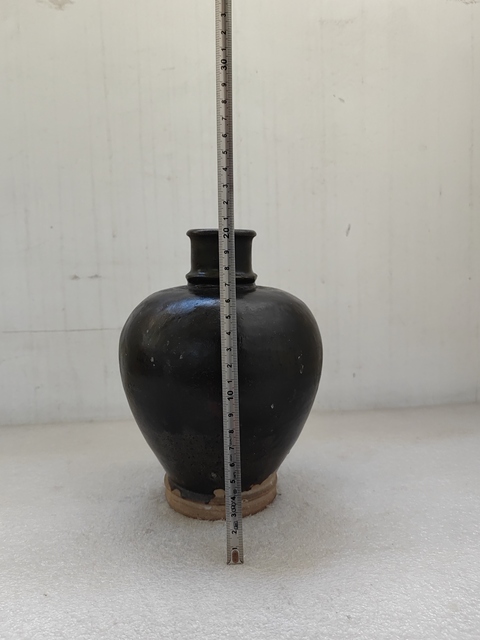古玩陶瓷磁州窯黑釉嘟嚕瓶拍賣,當前價格680元