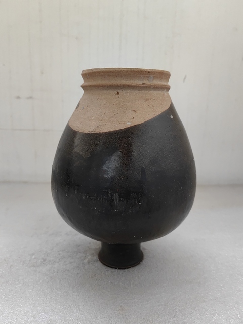 古玩陶瓷磁州窯黑釉嘟嚕瓶拍賣,當前價格680元