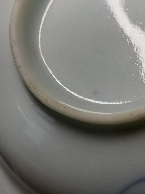 古玩陶瓷清中期,花卉紋青花盤拍賣,當前價格666元