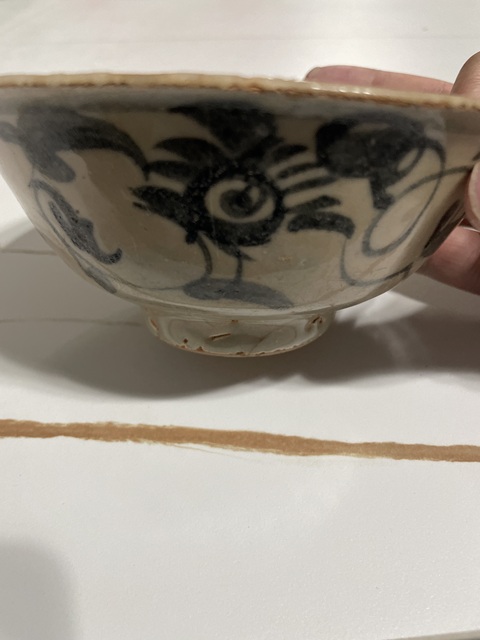 古玩陶瓷青花纏枝花卉紋碗拍賣，當前價格500元